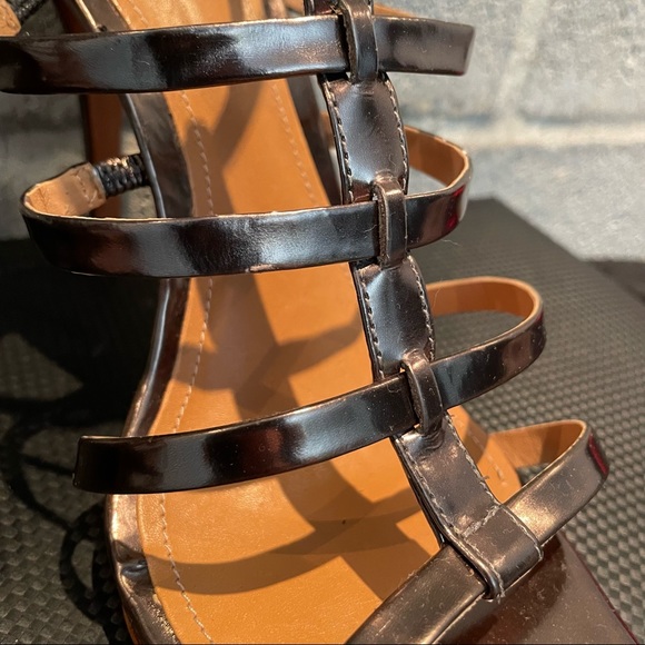 Schutz Metallic Strappy Stiletto Sandal - Picture 6 of 10